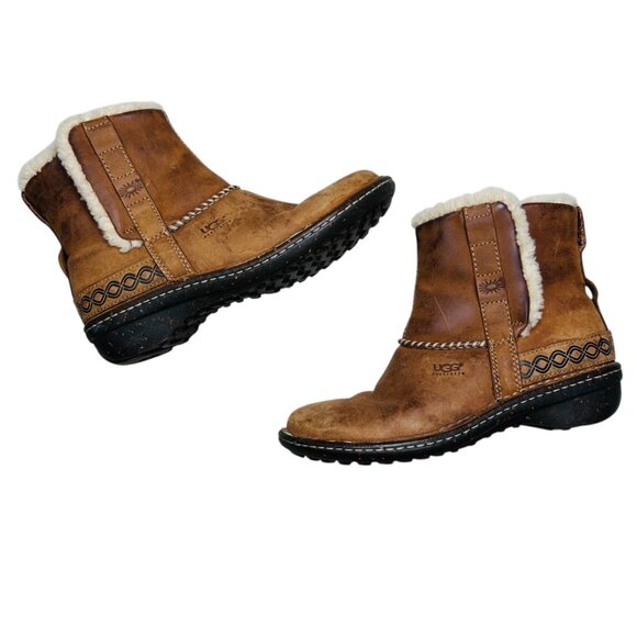 UGG Shoes - UGG Australia Cove 7 Women Brown Sherpa Outdoors Cozy Comfortcore